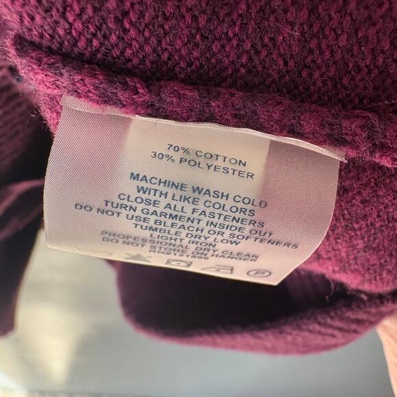 TITLE NINE Women's Medium Cranberry Zip Knit Cotton Blend Soft Gorpcore Outdoors - Picture 4 of 15